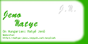 jeno matye business card
